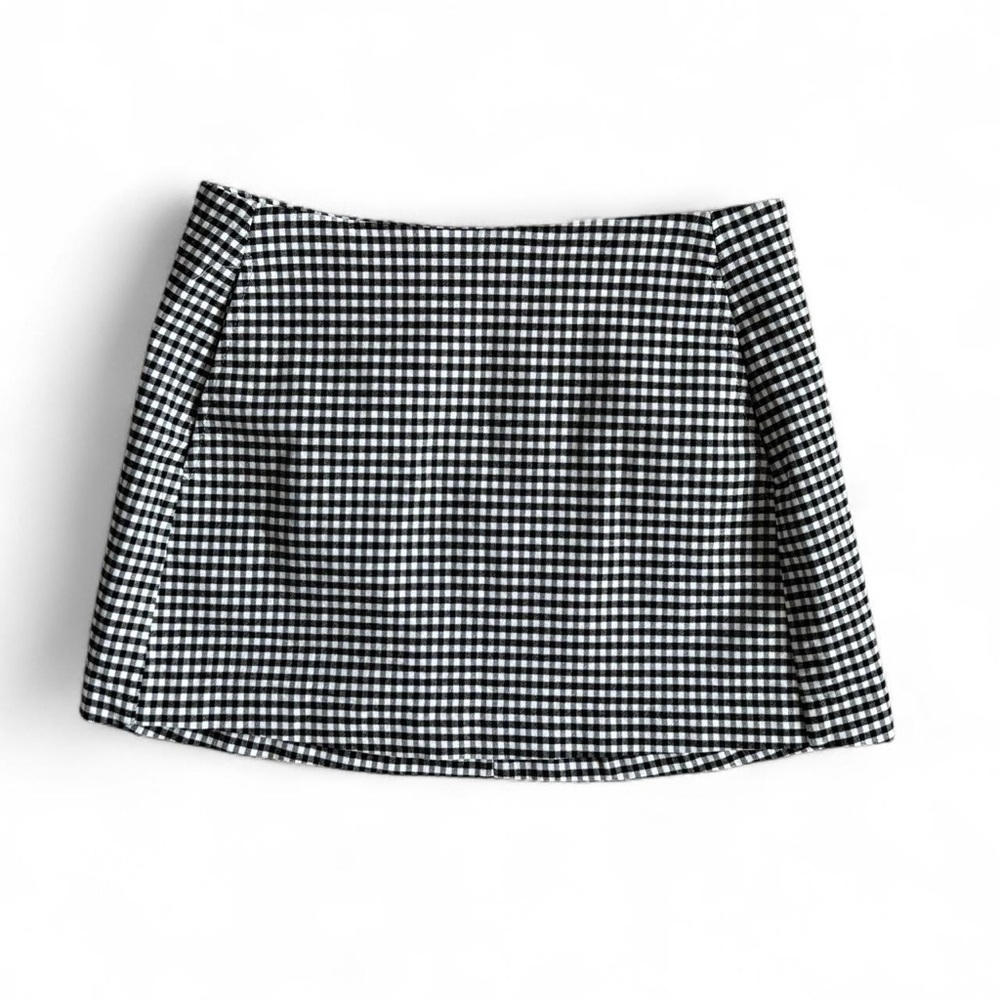 Urban Outfitters Black and White Checkered Mini Skirt